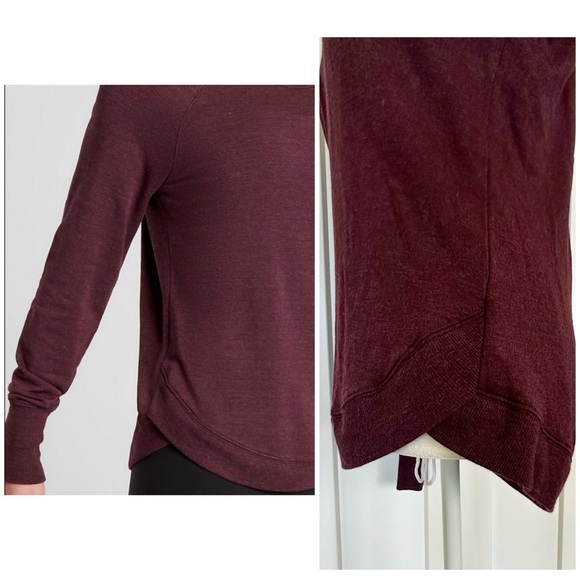 Athleta Soft Cassis Heather Long Sleeve Mindset Sweatshirt - size xs - Picture 4 of 9